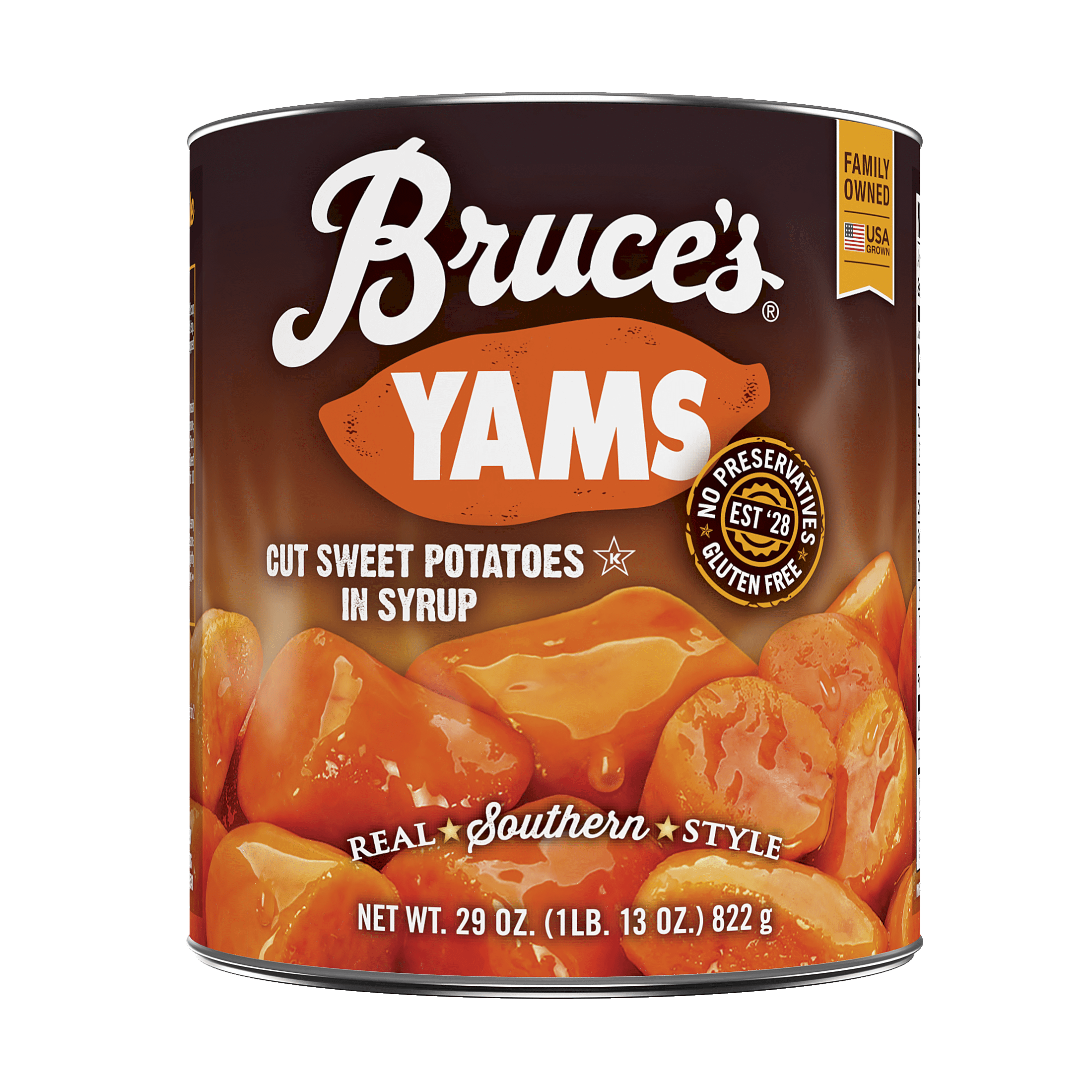 Bruce's Yams Cut Sweet Potatoes in Syrup, Canned Vegetables, 29 oz