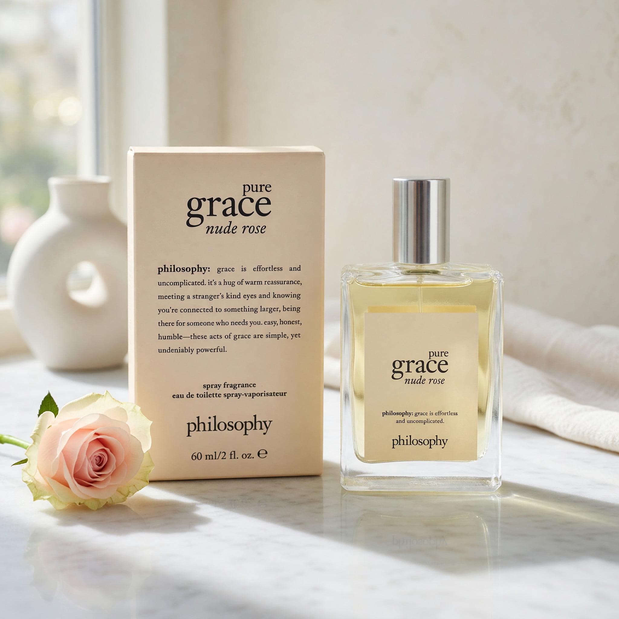 Philosophy Pure Grace Nude Rose Eau De Toilette Spray, Perfume for Women, 2 Oz