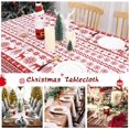 thumbnail image 4 of Christmas Round Tablecloth 60 Inch, Xmas Tree and Deer Design Table Cloth Waterproof Holiday Decorative Boho Table Cover for Outdoor, Indoor Party Kitchen Dining Room, White, 4 of 6