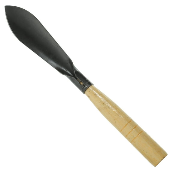 GOOHOCHY Garden Shovel with Wooden Handle and for Digging Black Color Small Size 5.9 Inches