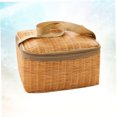 thumbnail image 3 of LOLIPPYY Bolsa Para Almuerzo De Ratán Khaki Con Aislamiento Resistente Y Con Cremallera, 3 of 8