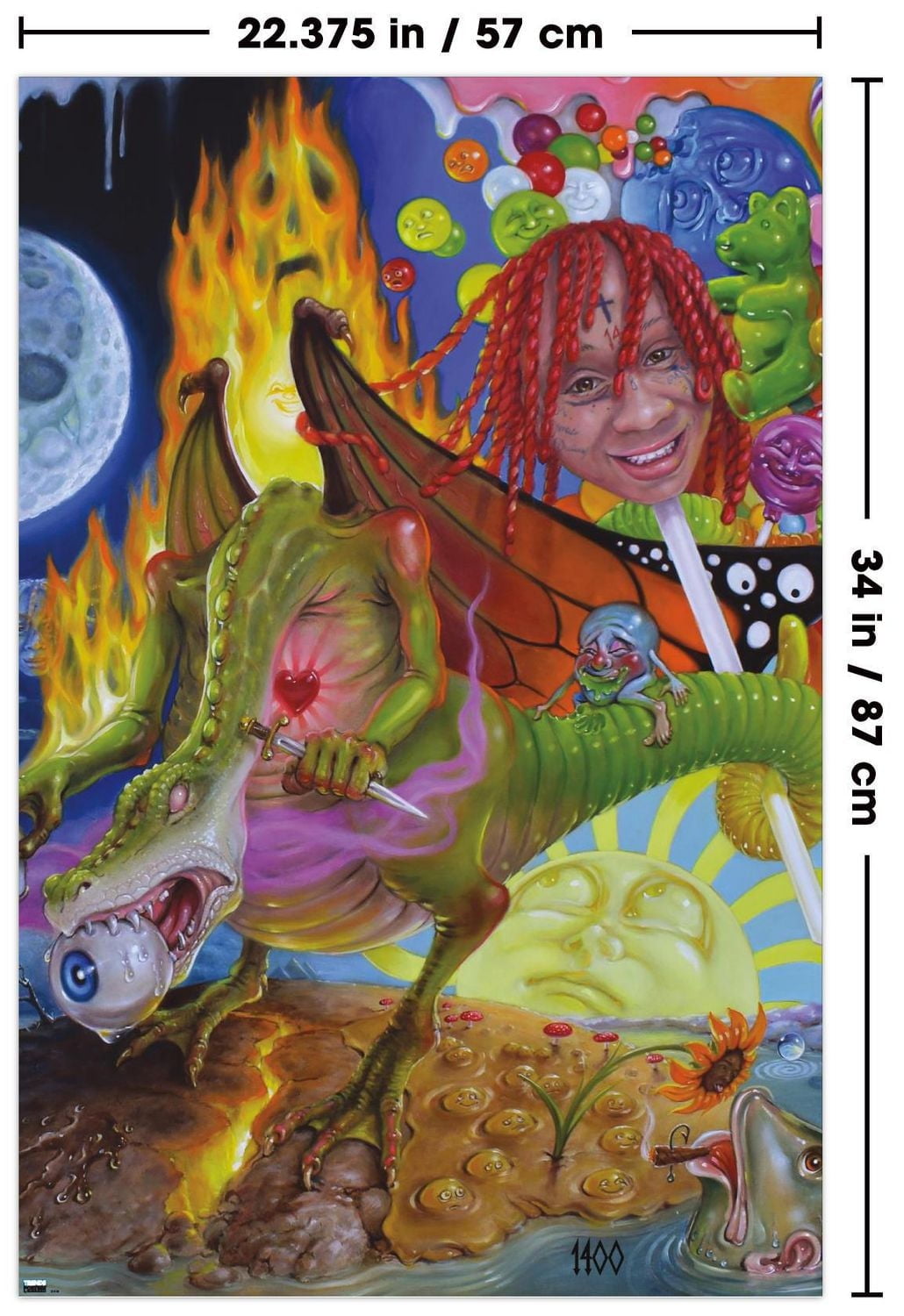 Trippie Redd - Trip at Knight Album Cover Wall Poster, 22.375" x 34"