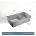 thumbnail image 4 of Moen G16221 34" Double Basin Undermount 16-Gauge Stainless Steel Kitchen Sink - Stainless, 4 of 9
