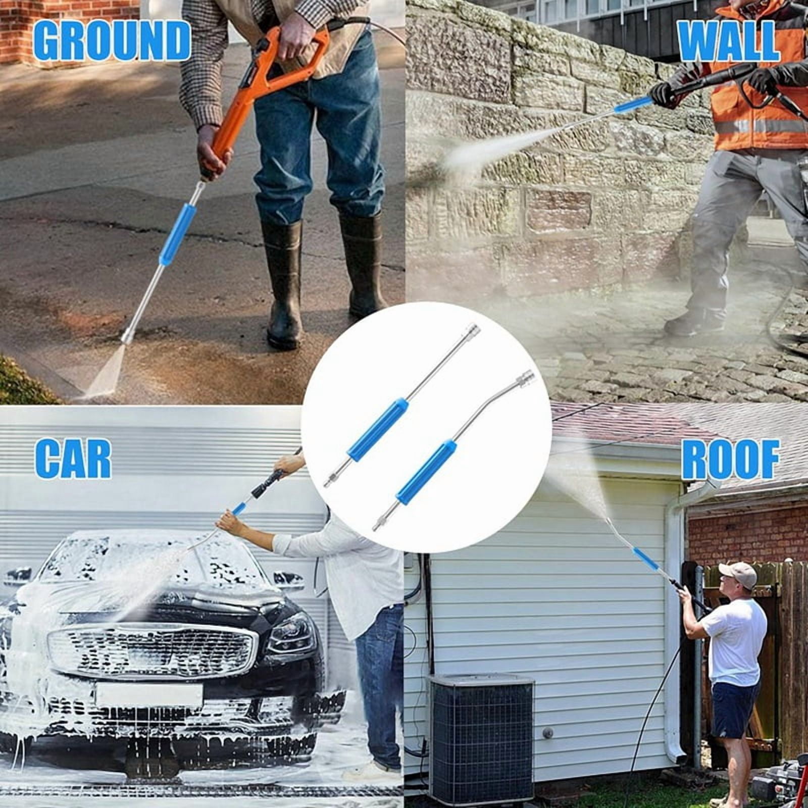 Pressure Washer Extension Wand 17 Inch,30 Degree Curved Pressure Washer Wand for Gutter, 1/4Inch Quick Connect, 2 Pack