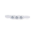 thumbnail image 3 of 0.45cttw Round Cut Moissanite Lab Created Diamond Three Stone Engagement Wedding Ring for Women 14K White Gold Plated Sterling Silver Ring Size-6, 3 of 9