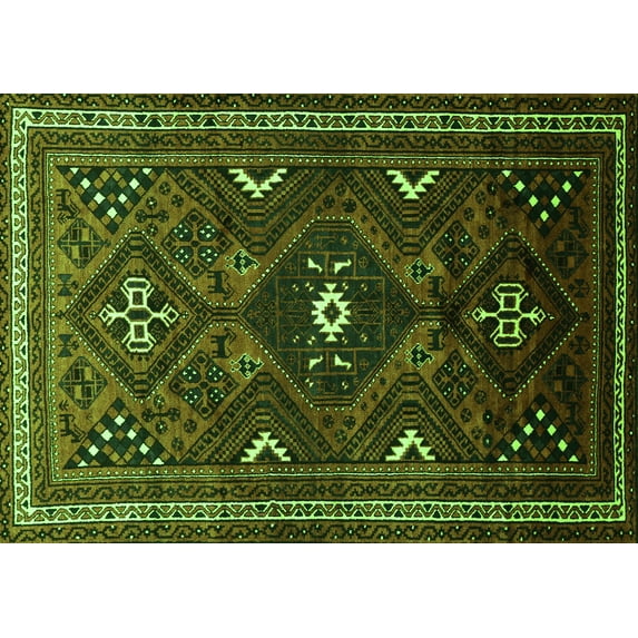 Ahgly Company Indoor Rectangle Persian Green Traditional Area Rugs, 7' x 10'