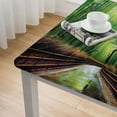 thumbnail image 4 of HAOXIT , Path to Forest in Fish Eye Shot Photo Print, Rectangular Table Cover for Dining Room 48''x48'', 4 of 7