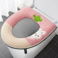 thumbnail image 2 of Toilet Seat Cover, Adhesive Buckle Rabbit Cushion with Handle for Standard Toilet Seats, 2 of 9
