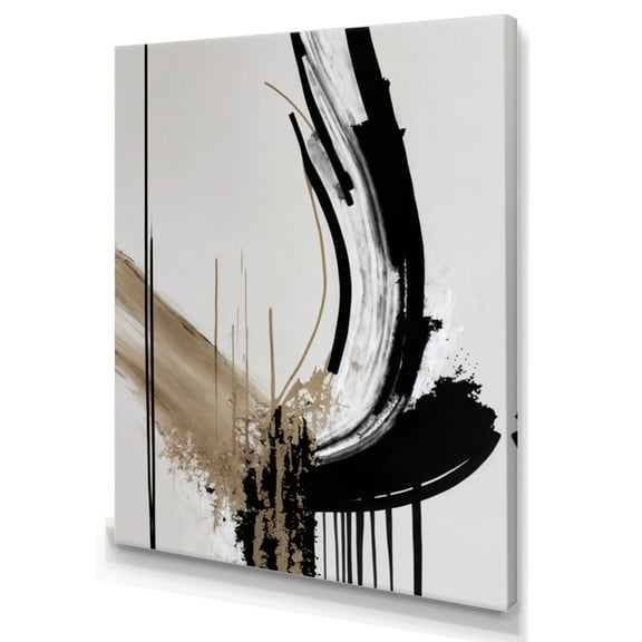 Designart Golden Minimalist Abstract IV Canvas Wall Art
