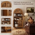 thumbnail image 5 of MIDOQIN 67" Tall Arched Bookshelf, 5-Tier Vintage Arched Carved Bookcase for Home Office, Living Room, 5 of 12