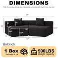 thumbnail image 2 of Newest Curved Modular Chenille Sectional Sofa with Piano Key Design and No Assembly, Black, 2 of 7