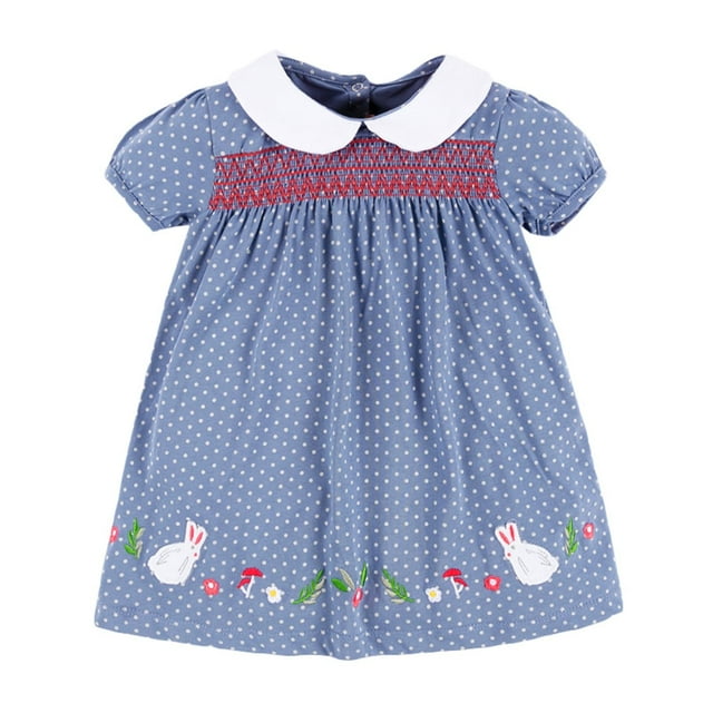 TJAZFJPA Robes Junior pour Adolescentes Petites Filles Robe d'Été Florale à Manches Courtes en Coton Tenue Décontractée Robe Tutu Robes pour Tout-Petites Filles