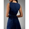 thumbnail image 4 of Women's Sleeveless Denim Shift Dress, Round Neck Knee Length Casual Dress, 4 of 6