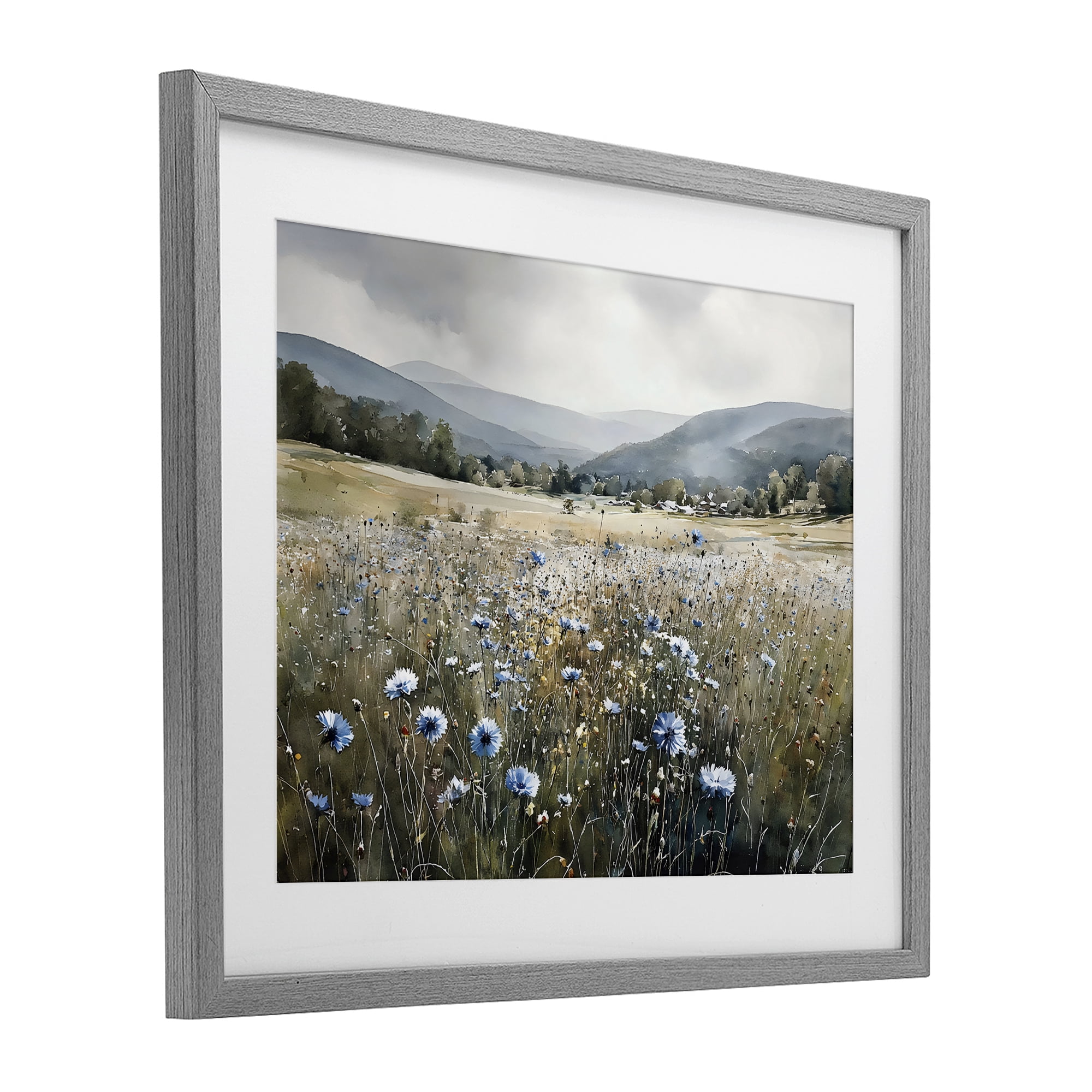Stupell Industries Sapphire Speckled Fields Gray Framed Print Under Glass, design by Franklyn Gregory