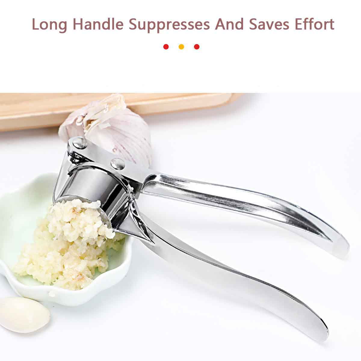 US$ 12.99 - Stainless Steel Garlic Press Effortless Crusher Professional  Squeezer Masher Kitchen Mincer Tool, Silver - m.