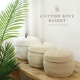 thumbnail image 4 of Sea Team Round Cotton Rope Storage Basket with Lid, Decorative Woven Storage Bin, Pot, Caddy, Organizer, Container for Snacks, Towels, Plants, 10 x 7.5 Inches (Small, Cream), 4 of 7