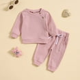 thumbnail image 2 of Spring Children Clothes Toddler Boys Long Sleeve Solid Color Tops Hoodie + Pants Child Kids 2Pcs Set Outfits Daily Versatile Outwear, 2 of 7