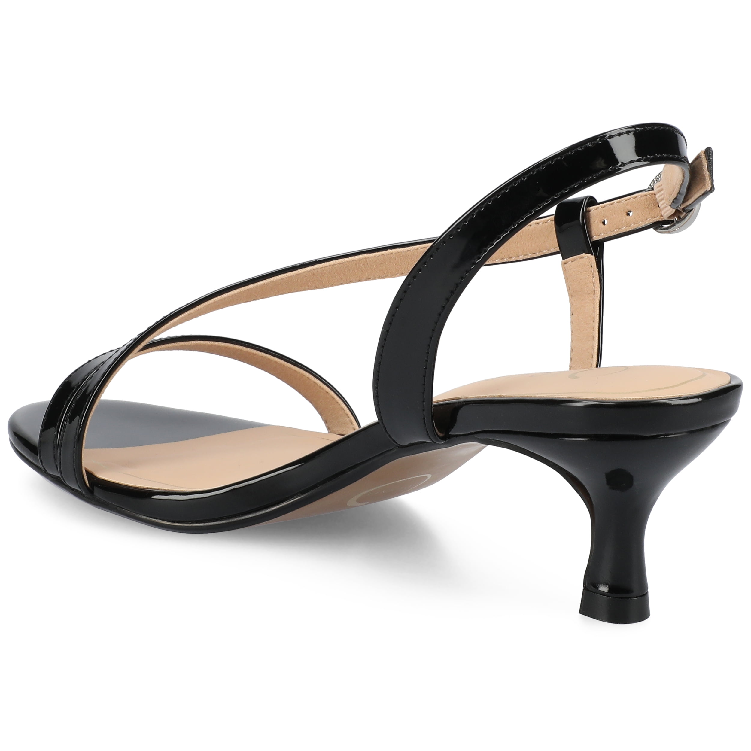 Journee Womens Jemry Crossover Strap Kitten Heel Dress Sandals