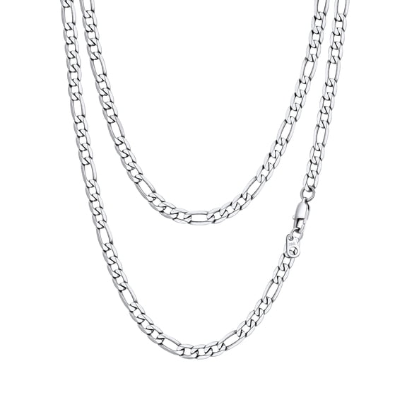 PROSTEEL Men Necklace Stainless Steel Figaro Chain for Pendant Mens Gift for Fathers Day Birthday Graduation Jewelry for Dad Son 6mm 20 inch