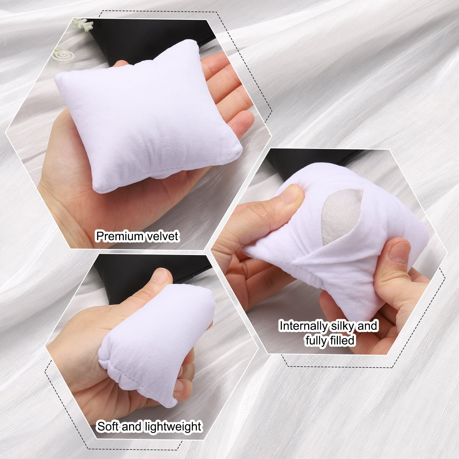 Unique Bargains Velvet Bracelet Watch Pillow Jewelry Display for Watch Necklace Gray