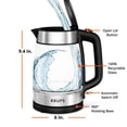 thumbnail image 2 of KRUPS 1.7L Glass Electric Kettle: Fast-Boiling 1500W with LED Indicator, Anti-Scale Filter, Auto Shut-Off, and Cordless Design - Boil 1 Cup in 80 Sec, 2 of 7