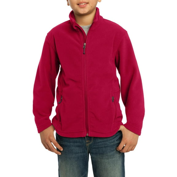 JustBlanks Youth Full Zip Fleece Jacket Polyester Stand Collar Long Sleeve Midweight Outerwear for Boys or Girls