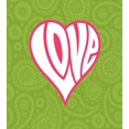 thumbnail image 3 of Groovy Duvet Cover Set, Heart Illustration on Paisley Background Centre of Love Nutrient Retro Design, Decorative 3 Piece Bedding Set with 2 Pillow Shams, Calking Size, Green White Pink, by Ambesonne, 3 of 3