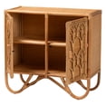 thumbnail image 2 of bali & pari Baylor Bohemian Light Honey Rattan Storage Cabinet, 2 of 6