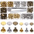 thumbnail image 4 of Eigraketly 180 unids/set remache de doble tapa 6mm 8mm bolsa de artesanía de cuero ropa botón a presión Kit de cierre de perno nuevo DIY cabeza Artesanía, 4 of 6