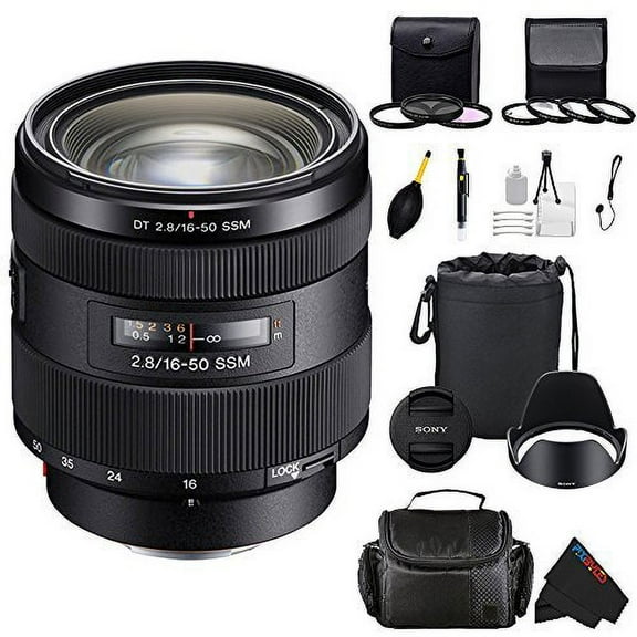 Sony 16-50mm f/2.8 Standard Zoom Lens for Sony A-Mount Cameras   Pixi-Advanced Accessory Bundle