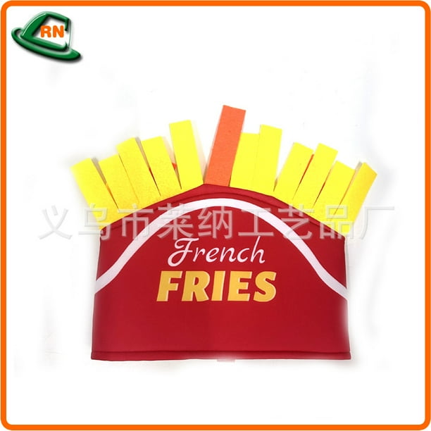 KAKOWELY Gorro de papas fritas divertido: tocado original para cosplay festivo de Acción de Gracias. Accesorio de disfraz cómodo para Halloween y fiestas temáticas.