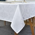 thumbnail image 1 of shiyou-White Tablecloth Square 52 x 52 Inch Jacquard Damask Table Cloth, Spill Proof Wrinkle Free Polyester Table Cloths, Washable Table Cover for Kitchen Dining, Party, Indoor, Outdoor, 1 of 4