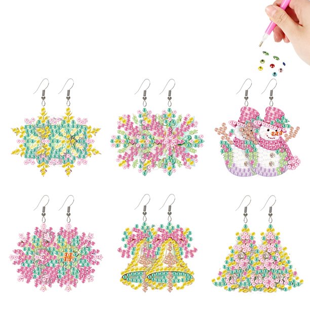 Pendientes con pintura JShteea Diamantes Dfvf41v32f1v (M041)