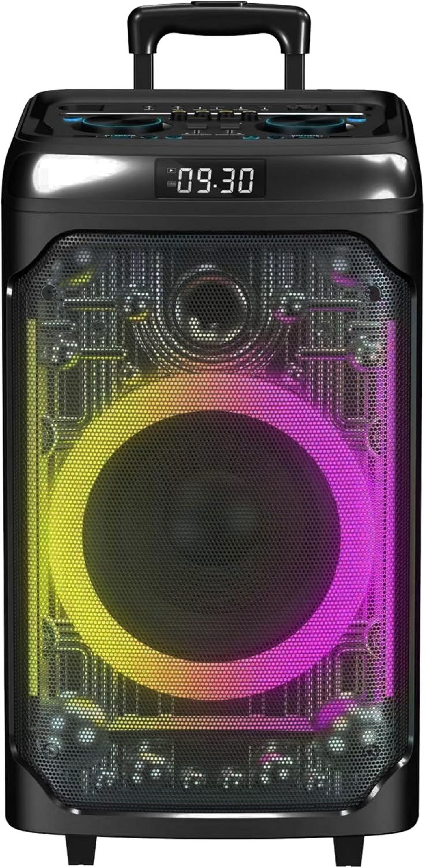 IQ Sound 12 Inch Rechargeable Bluetooth Party Speaker 100W LED Light Show FM Radio Mic Guitar USB AUX TWS IQ-7612DJBT