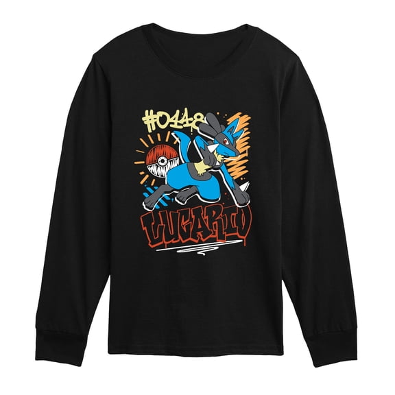 Pokémon - Lucario Streetwear - Youth Boys Long Sleeve Graphic T-Shirt