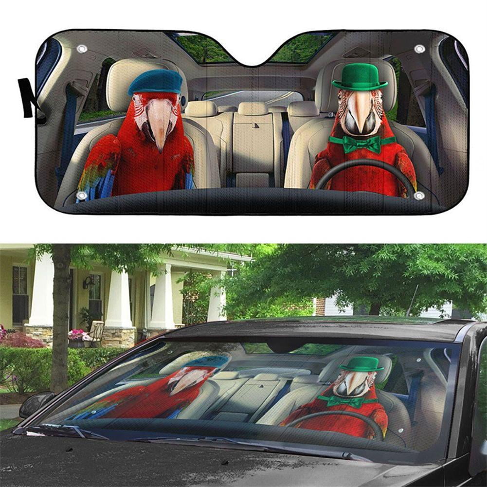 51 X 27.5 Front Window Sun Shade Visor Shield Cover Upgrade Hardened Cat Wearing Glasses Driving Windshield Sun Shade for Foldable Car SUV Truck 