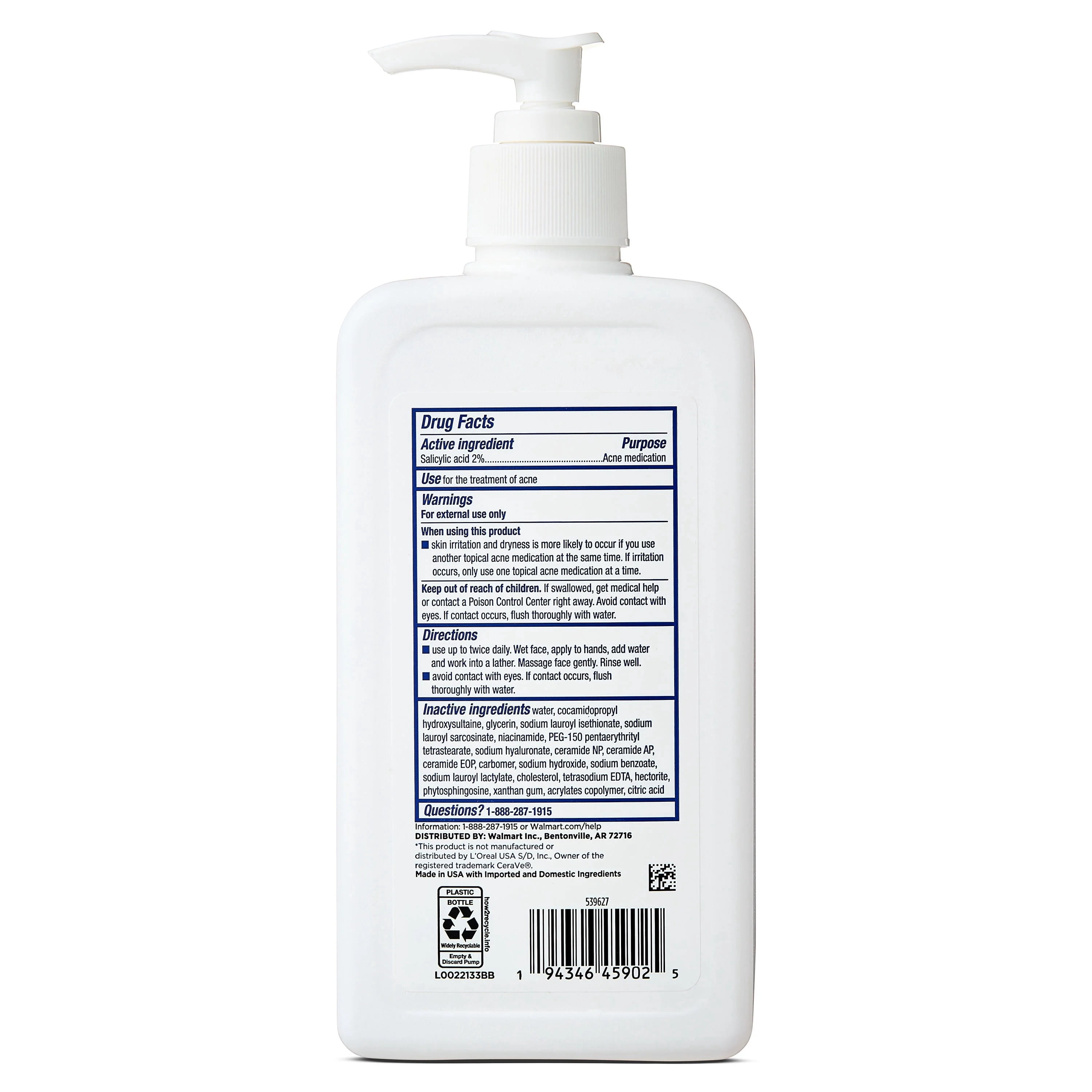 Equate Acne Control Cleanser, 12 fl oz