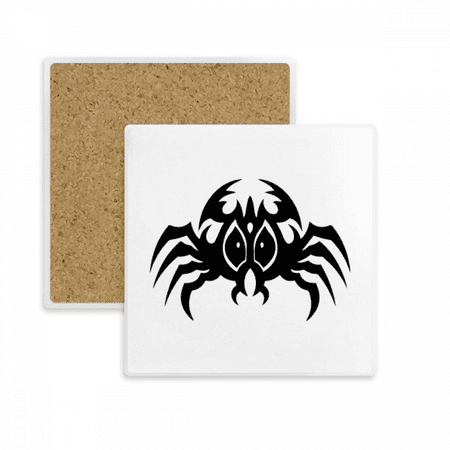 

Black Spider Pattern Insect Illustration Square Coaster Cup Mat Mug Subplate Holder Insulation Stone