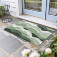 thumbnail image 2 of Sage Green Ombre Doormat Outdoor Entrance 16"x24", Modern Moire Geometric Abstract Absorb Moisture Dirt Door Mats, Non-Slip Rubber Backing Floor Mats Indoor, Low-Profile Front Door Rugs, 2 of 9