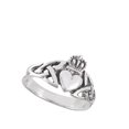 thumbnail image 4 of Claddagh Heart Friendship Ring .925 Sterling Silver Celtic Knot Band Jewelry Female Male Size 7, 4 of 4