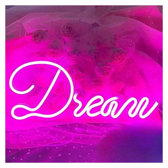 Dream Neon Sign, USB Powered With Dimmable Switch, Bedroom, Wedding Coffee Shop Wall Art Decor 40x20cm