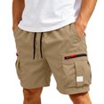 thumbnail image 2 of Men's Cargo Shorts Quick Dry Lightweight Athletic Shorts Elastic Waist Drawstring with Multi Zipper Pockets for Hiking Golf Workout Outdoor Summer Casual, 2 of 7