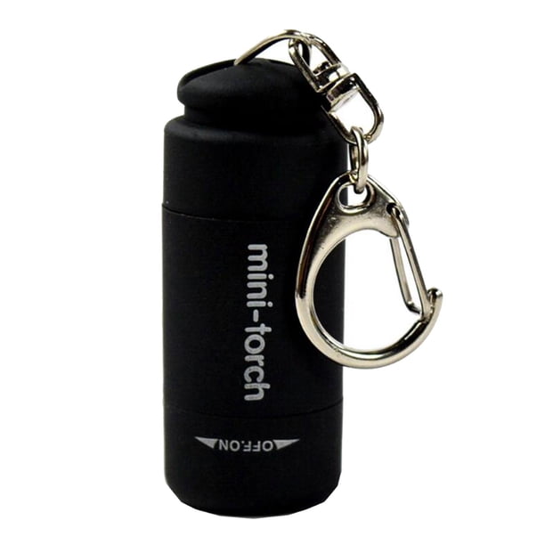 Mini llavero de linterna de plástico para fiestas de cumpleaños, recuerdos para el hogar y la oficina. Negro