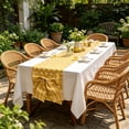 thumbnail image 1 of Christmas Table Flag Bows Heart Pattern Decorative Table Runner Tablecloth, Polyester, Red/Pink/Yellow/Purple, 180 x 38 cm, 1 pc, 1 of 6