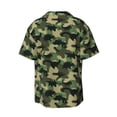 thumbnail image 5 of Uemuo Camouflage Dinosaur Pattern Cotton Linen Short Sleeve Shirts,Casual Lightweight Button Down Shirts,Vacation Beach Summer Tops-X-Large, 5 of 7