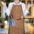 thumbnail image 6 of Brown Planet Moon Star Pattern Apron-Garden Aprons for Women with Pockets-Cotton Linen Waterproof Kitchen Cooking Gardening Aprons Adjustable for Kitchen,Cooking,BBQ and Salon 33x27 Inch, 6 of 7