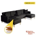 thumbnail image 2 of Sala Modular Doble Chaise Makora Marietta con Memory Foam Color Negro Lino Respaldo Reclinable de 3 Posiciones, 2 of 7