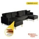thumbnail image 2 of Sala Modular Doble Chaise Makora Marietta con Memory Foam Color Negro Lino Respaldo Reclinable de 3 Posiciones, 2 of 7