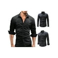 thumbnail image 5 of Coduop Mens Long Sleeve Casual Denim Shirts Single Breasted Denim Tops Lapel Shirts, 5 of 6
