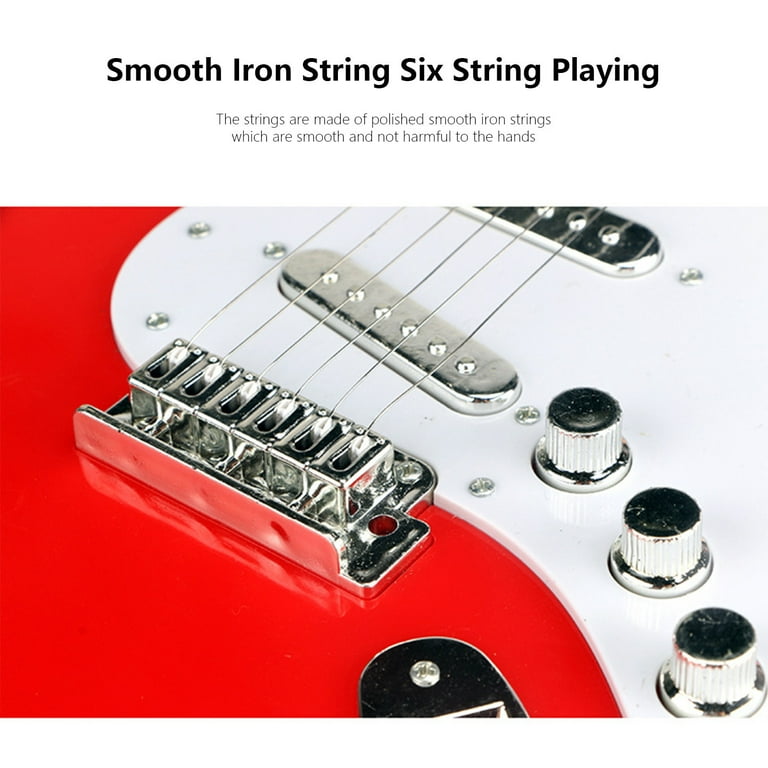 Toy electric guitar store with strings
